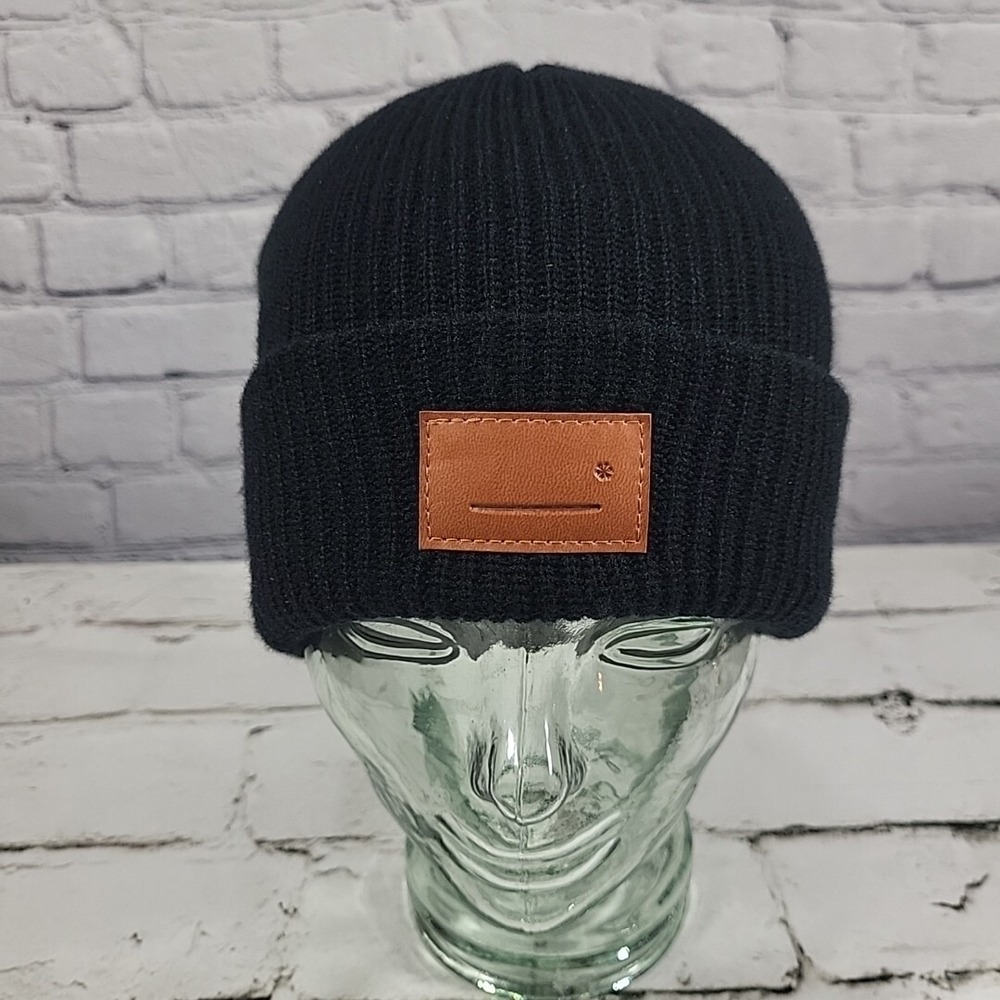 Prime Beanie Hat Unisex OSFA Black Stretch Knit Ski Cap Warm Winter Hat